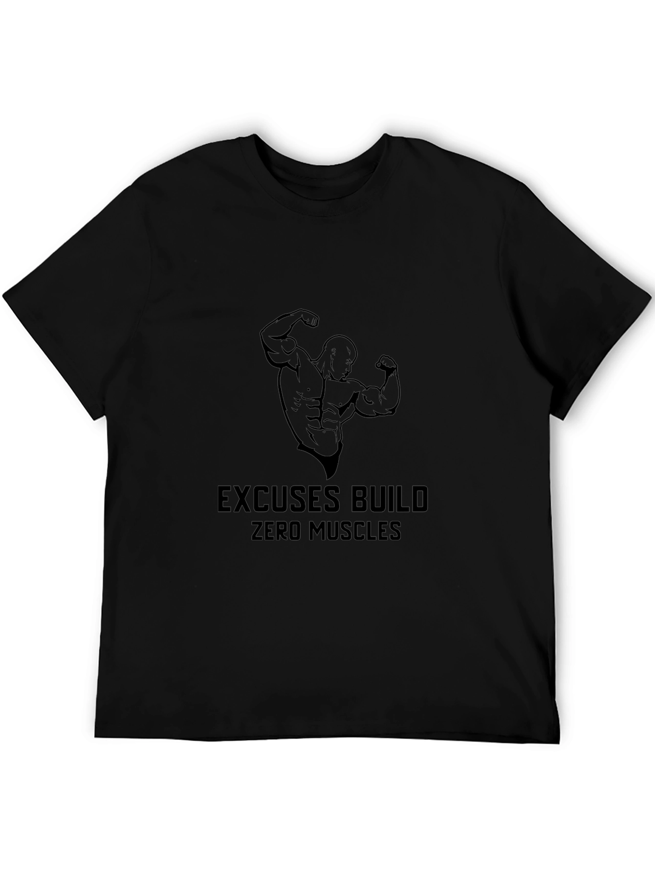 Mens Black Graphic T-Shirt - Bodybuilding Motivation