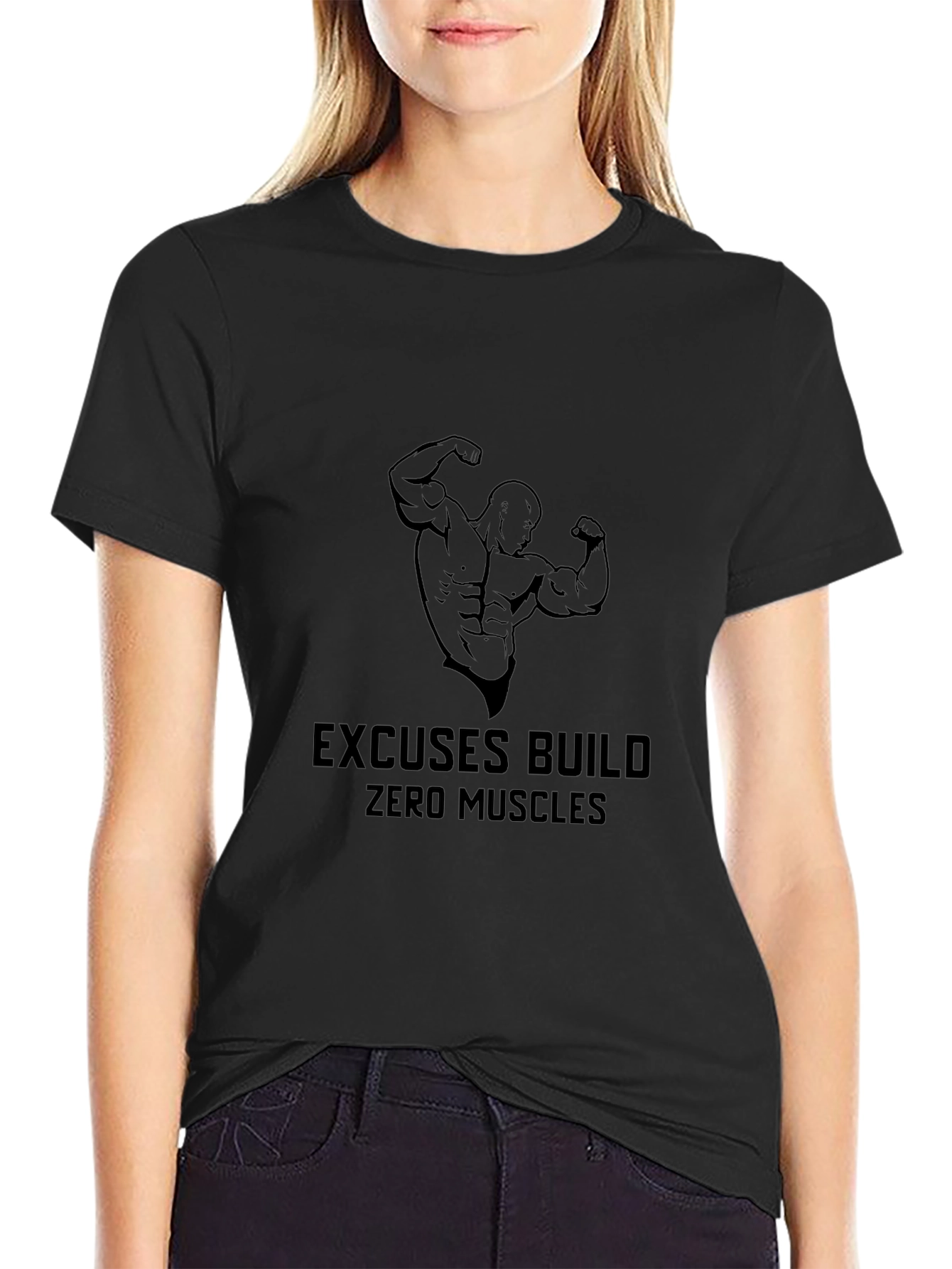 Mens Black Graphic T-Shirt - Bodybuilding Motivation