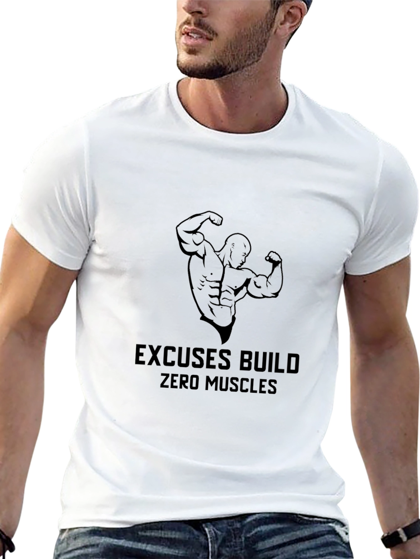 Mens Black Graphic T-Shirt - Bodybuilding Motivation
