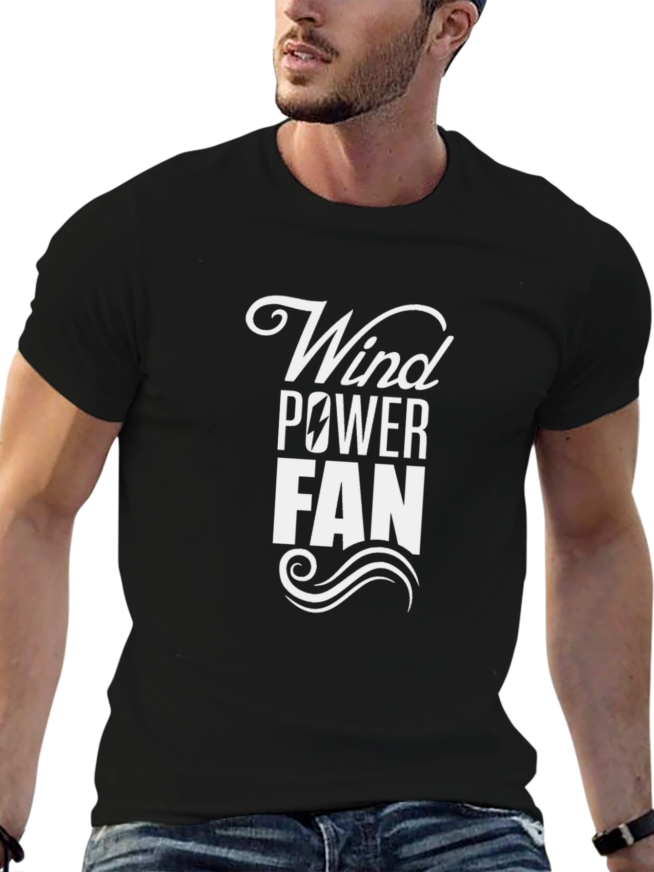 Wind Power Fan Black T-Shirt