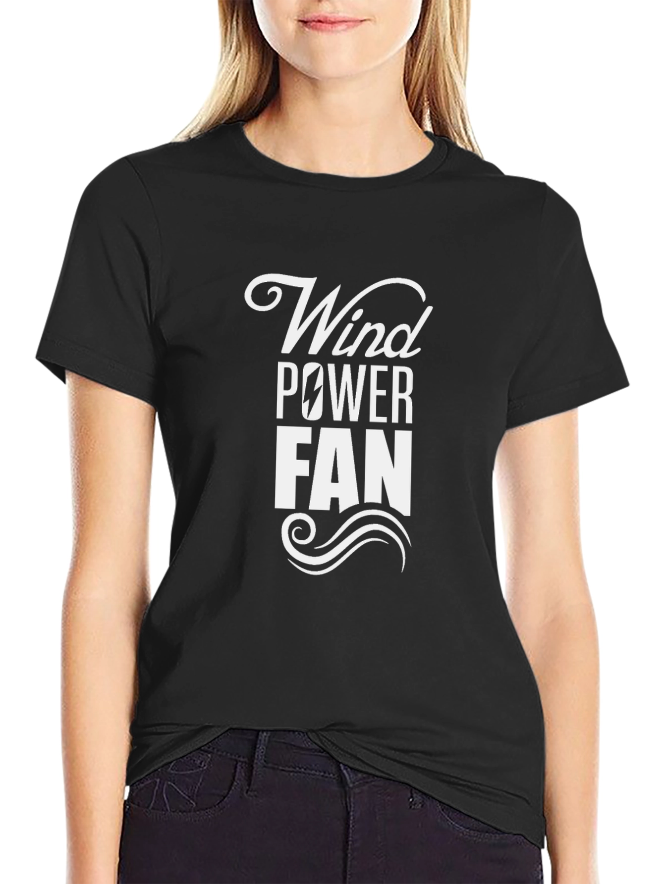 Wind Power Fan Black T-Shirt