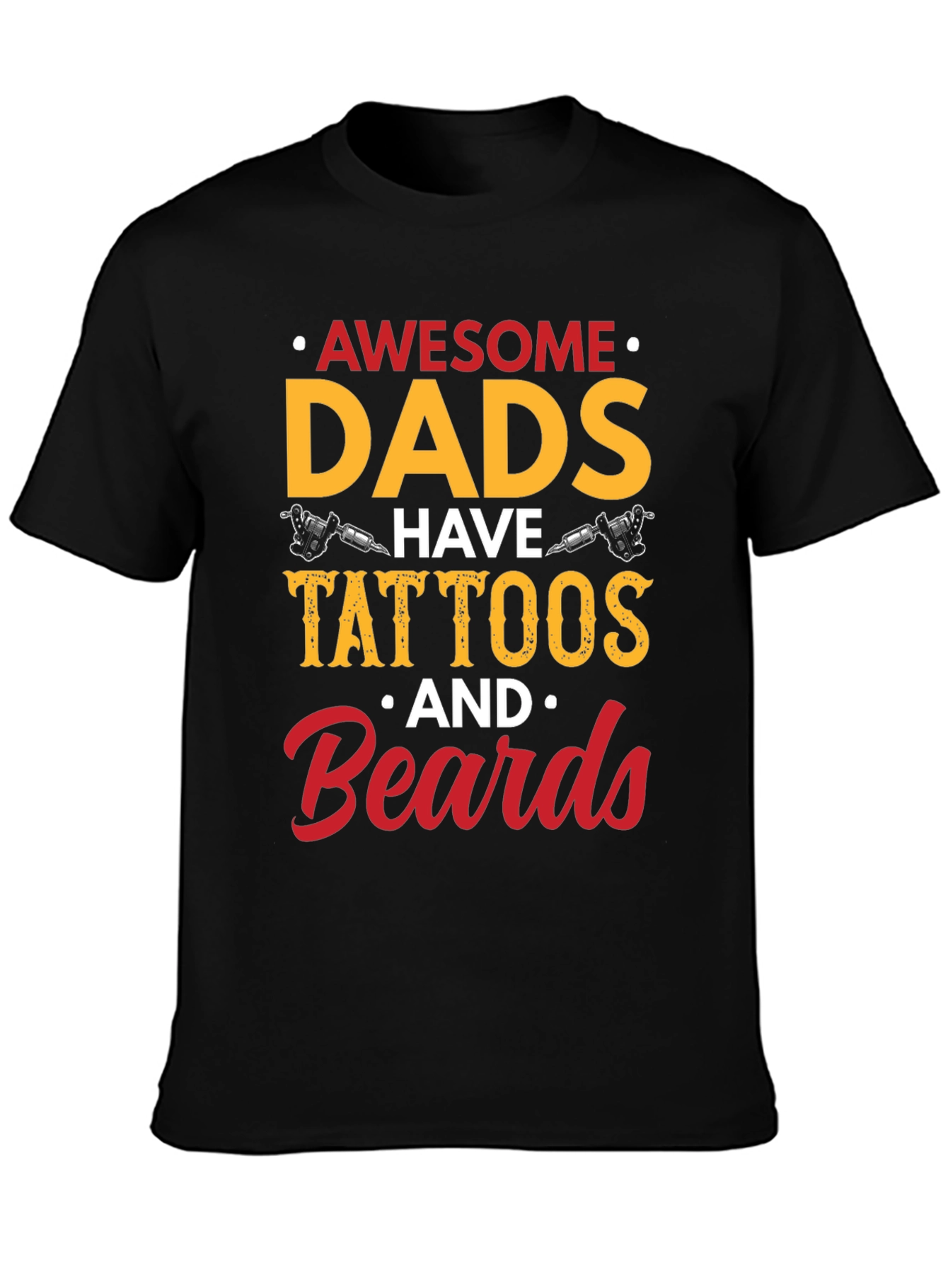Awesome Dads Tattoos & Beards Black Graphic Tee