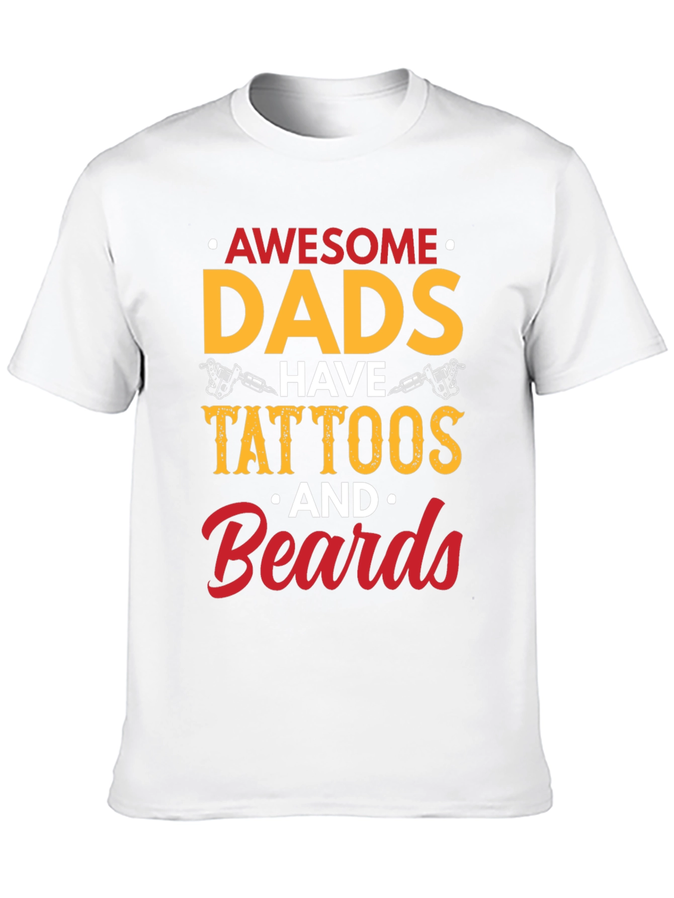 Awesome Dads Tattoos & Beards Black Graphic Tee