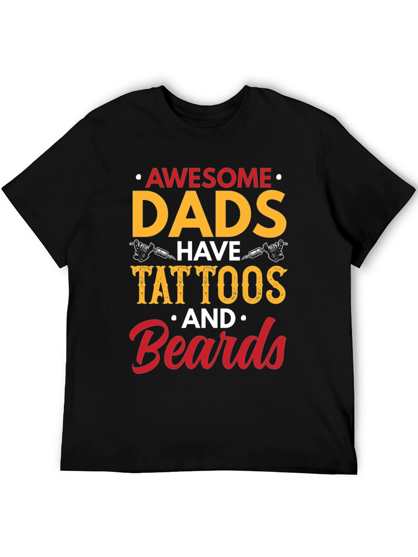 Awesome Dads Tattoos & Beards Black Graphic Tee