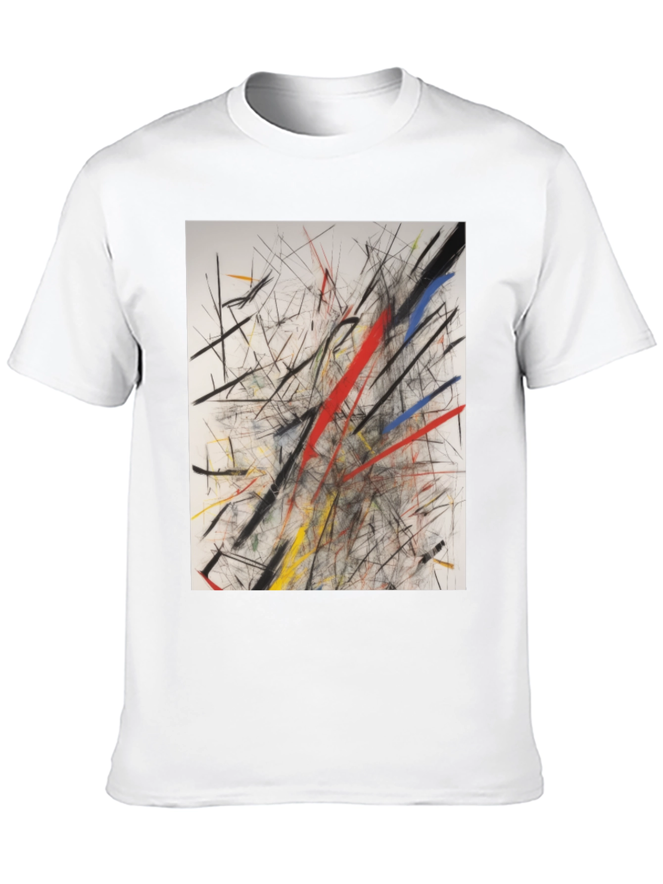 Abstract Line Art Graphic Print Black T-Shirt