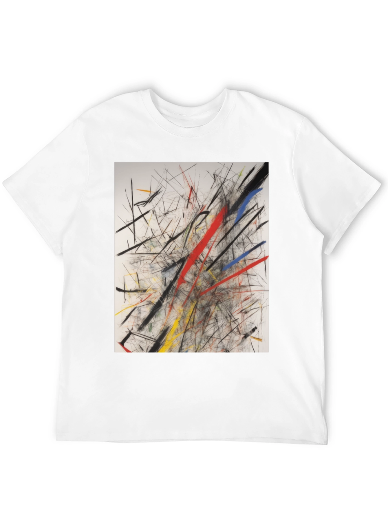 Abstract Line Art Graphic Print Black T-Shirt