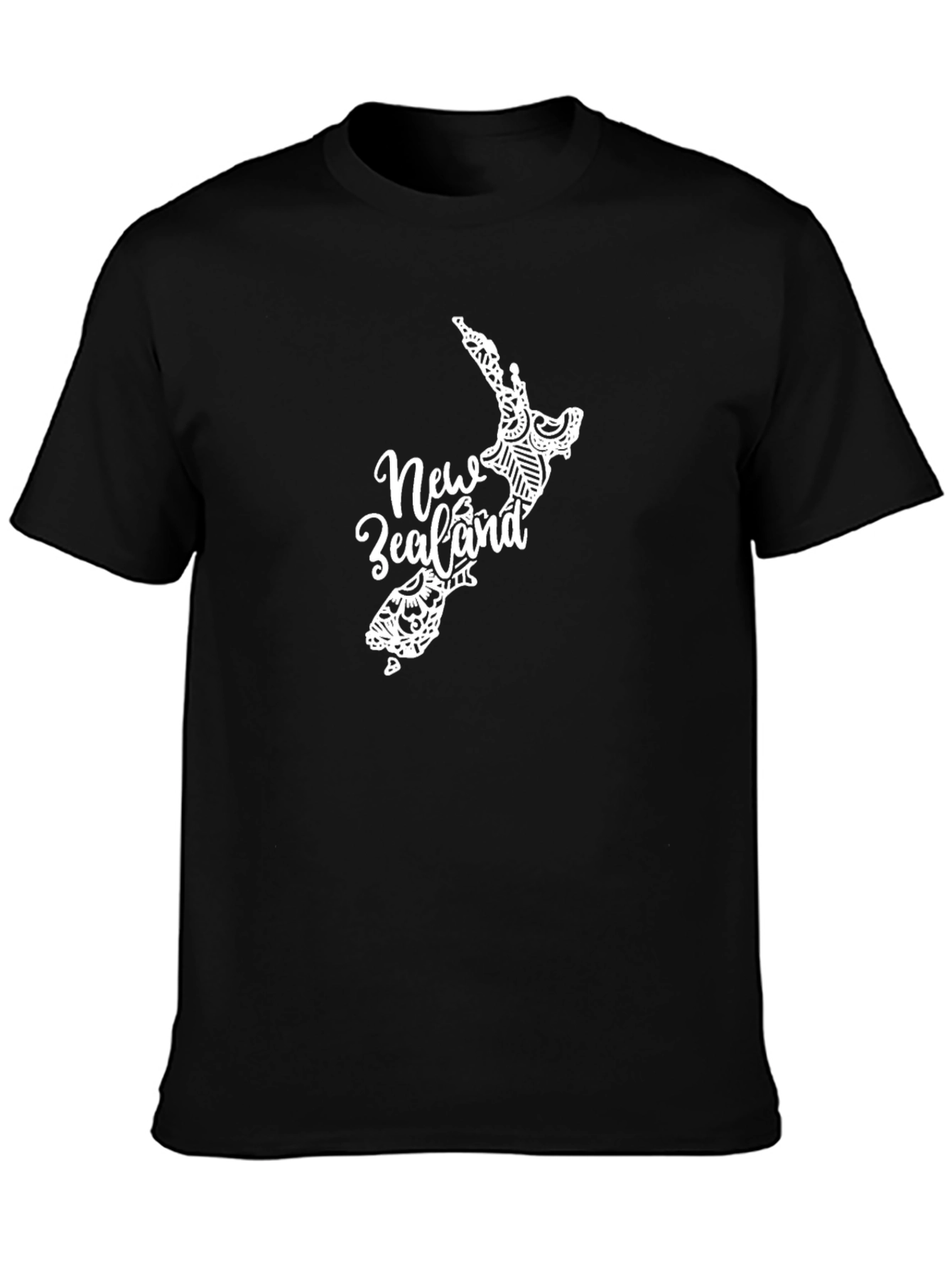 New Zealand Map T-Shirt - Black