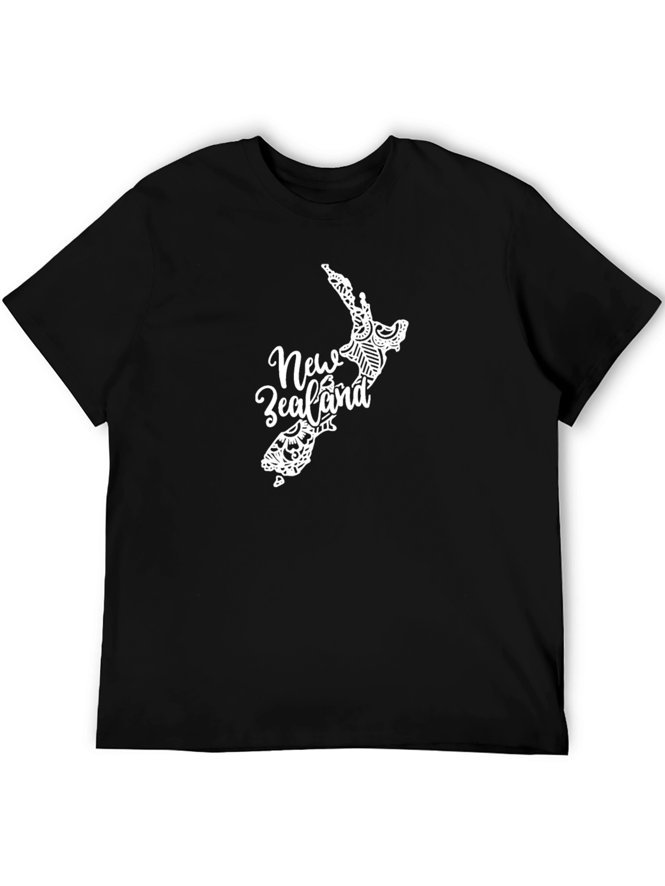 New Zealand Map T-Shirt - Black