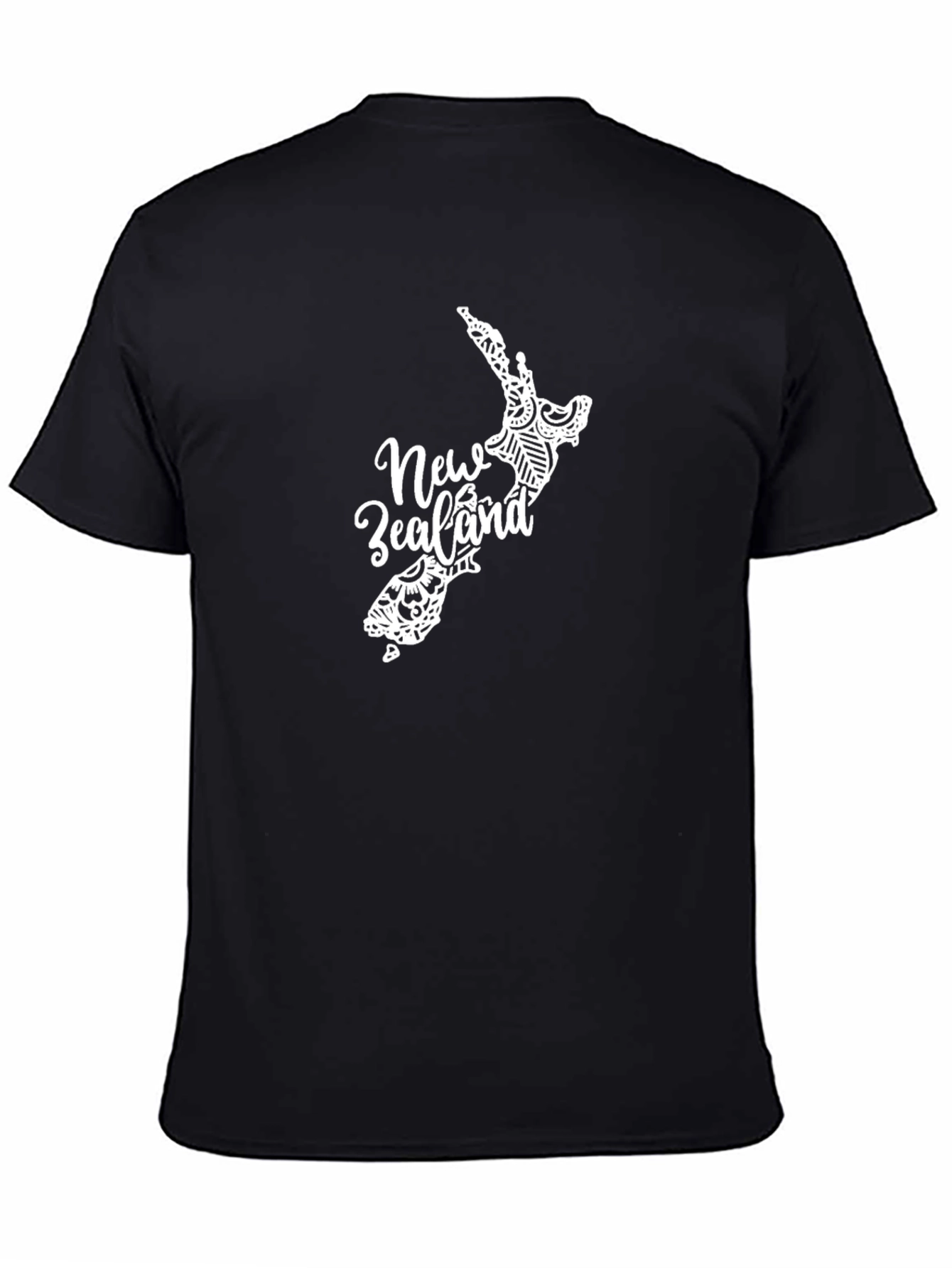 New Zealand Map T-Shirt - Black