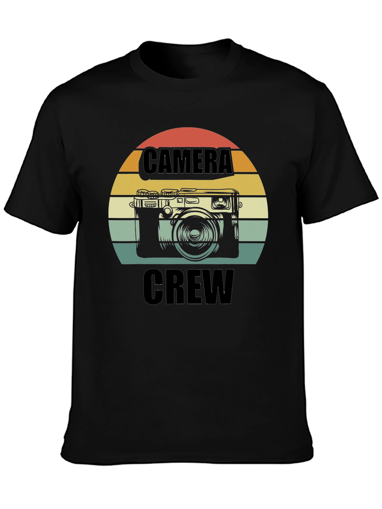 Camera Crew Retro Style Graphic Tee