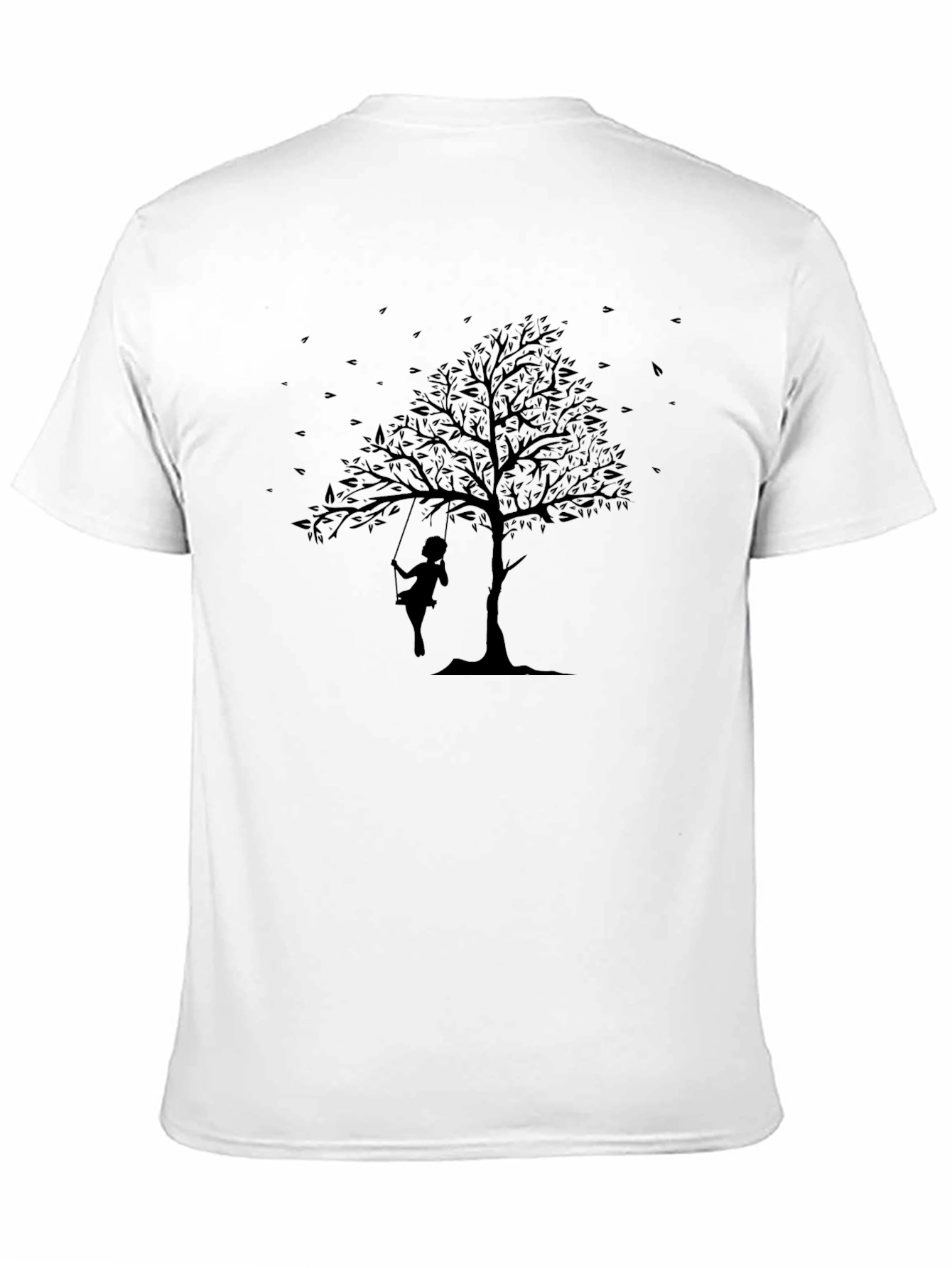 Silhouette Tree Swing Graphic Black T-Shirt