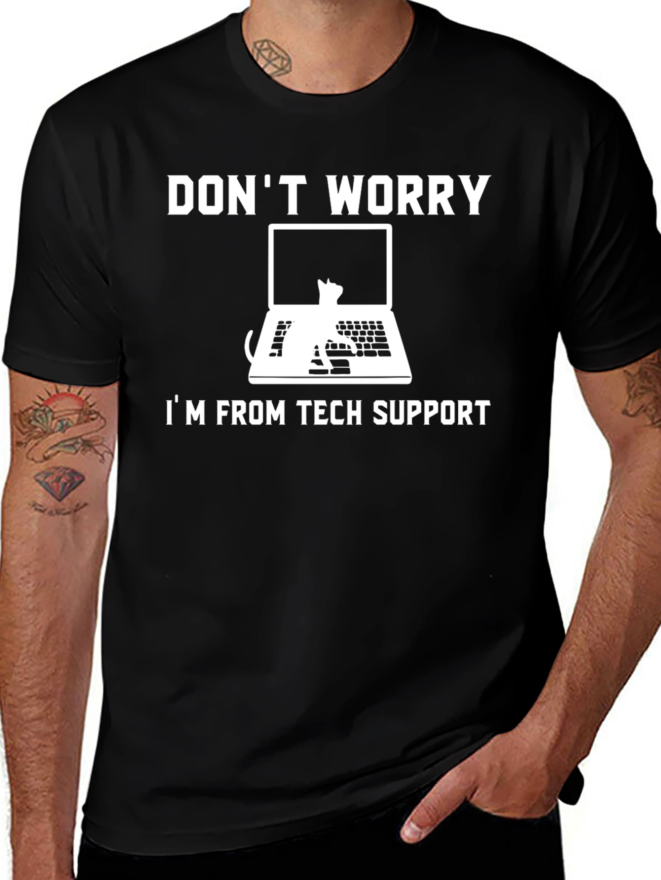 Tech Support Cat T-Shirt - Funny IT Gift