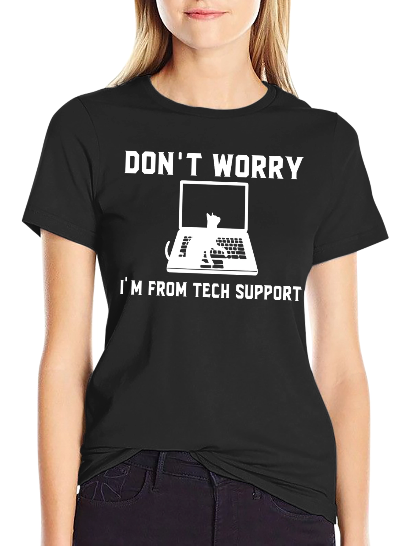 Tech Support Cat T-Shirt - Funny IT Gift