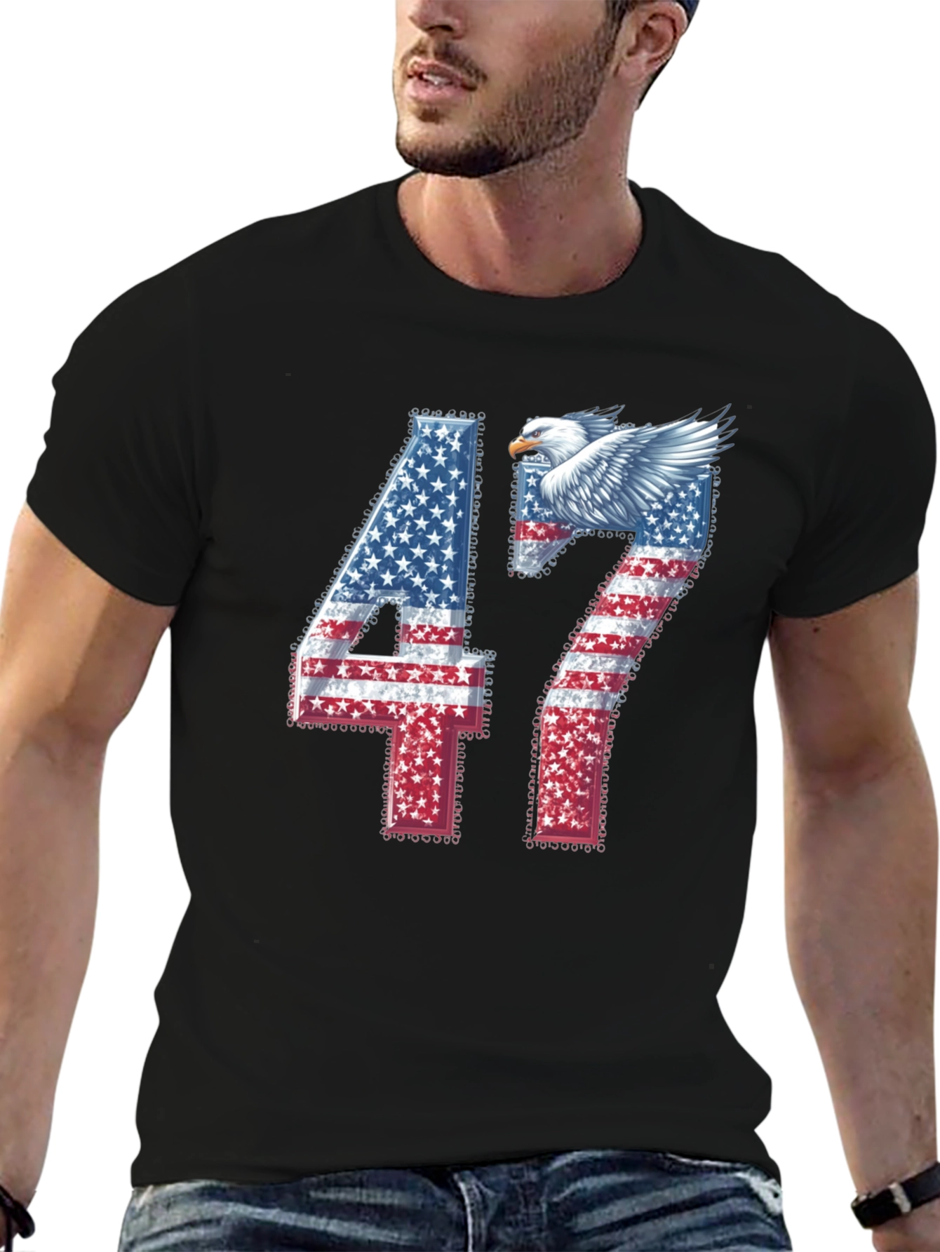 American Flag Eagle 47 Graphic Tee