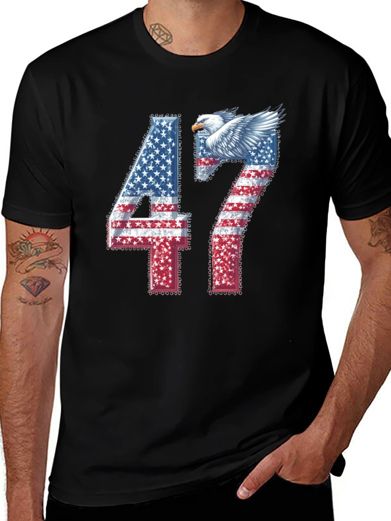 American Flag Eagle 47 Graphic Tee