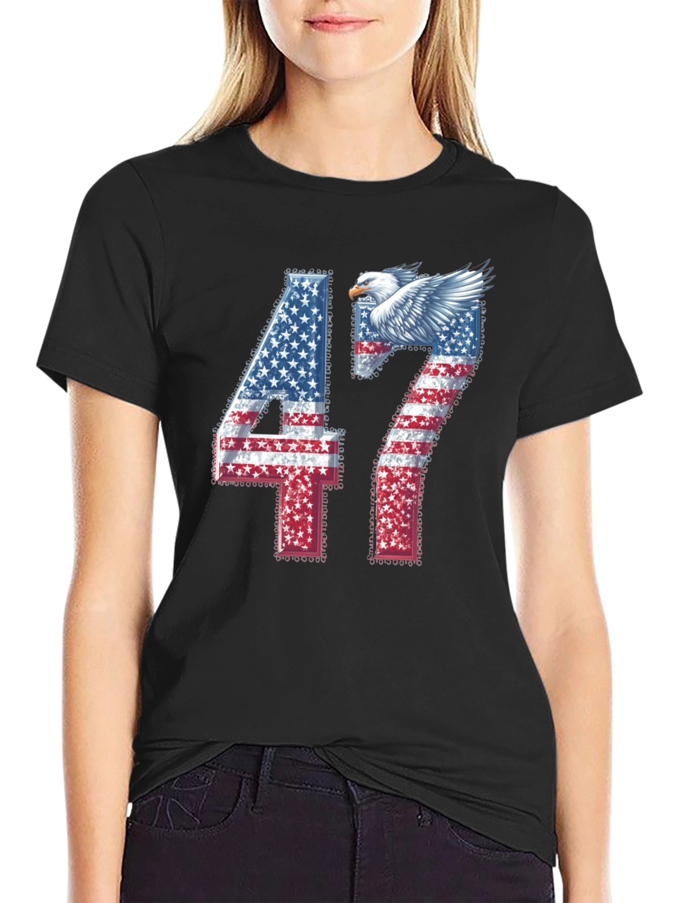 American Flag Eagle 47 Graphic Tee