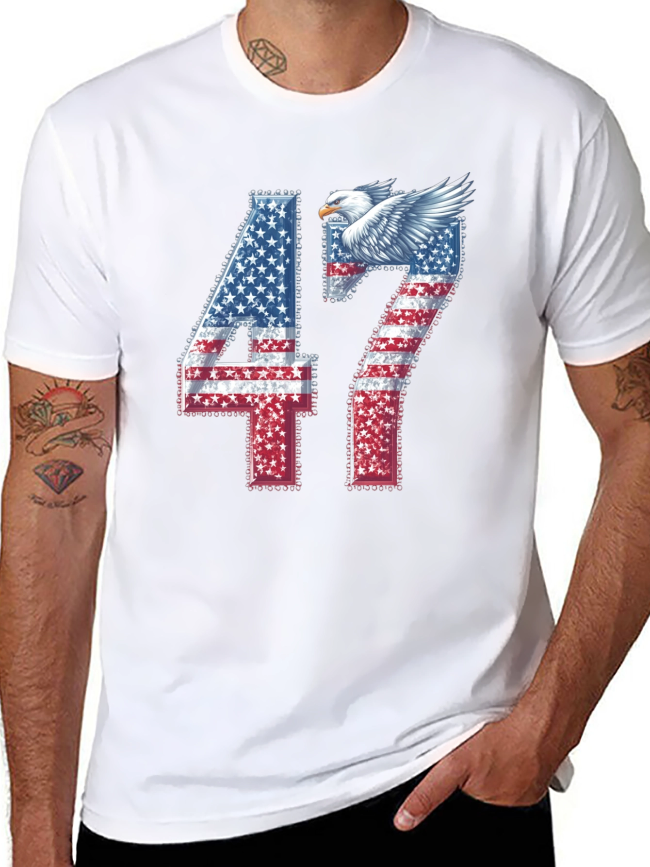 American Flag Eagle 47 Graphic Tee