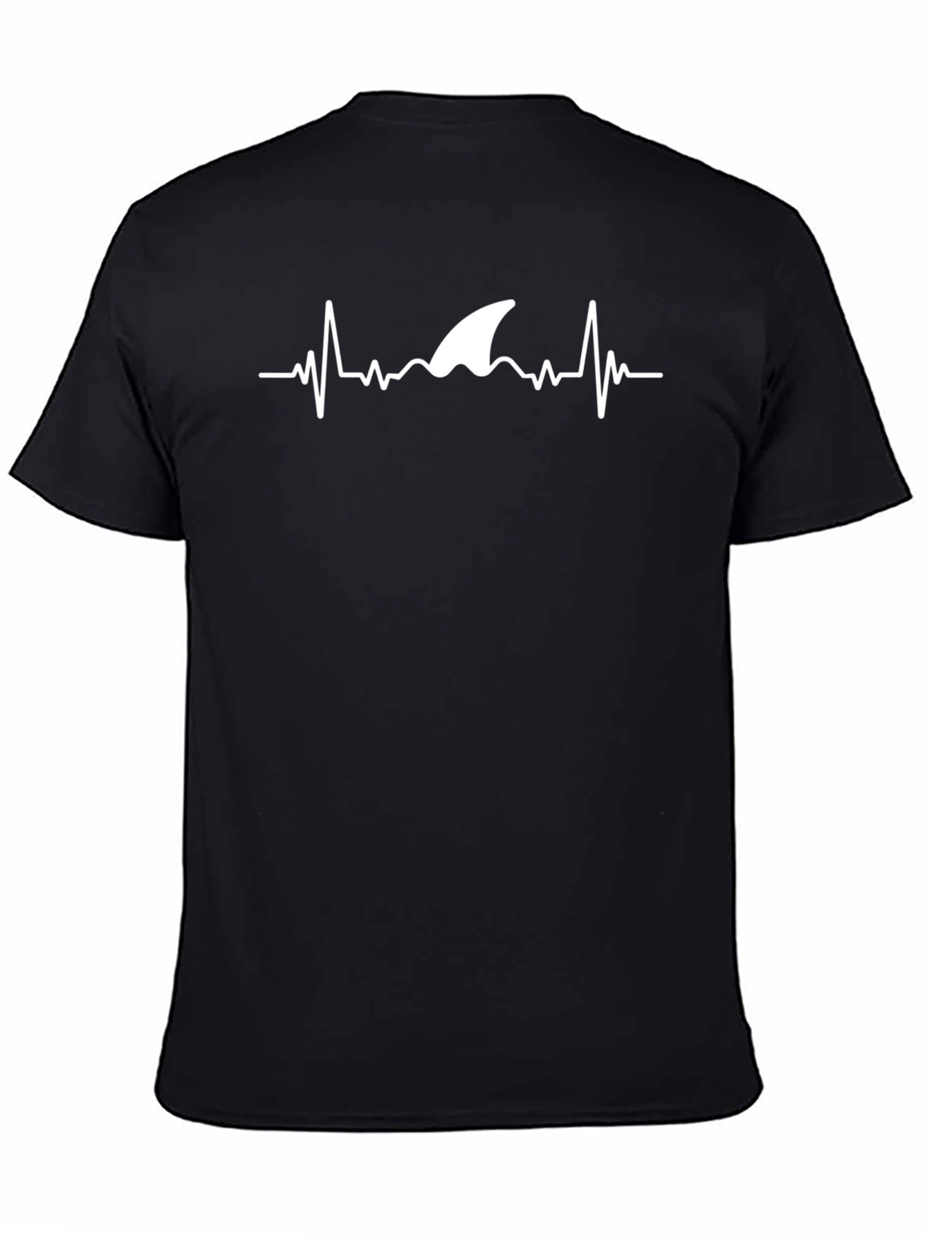 Shark Heartbeat T-Shirt - Black Cotton Tee