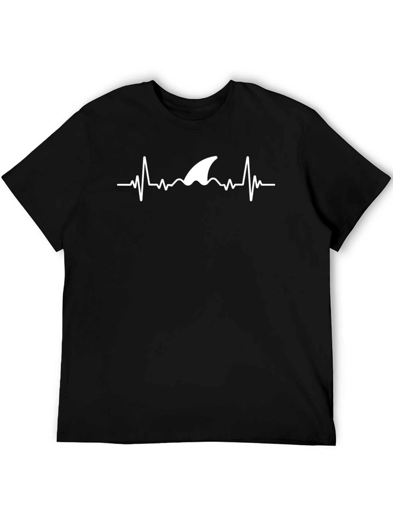 Shark Heartbeat T-Shirt - Black Cotton Tee