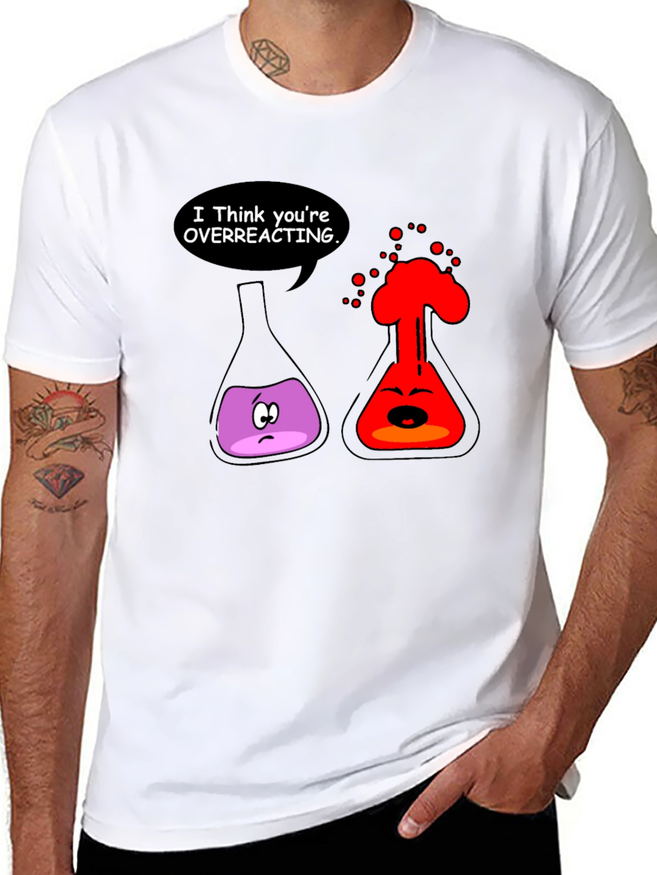 Chemistry Humor T-Shirt: Overreacting Flasks