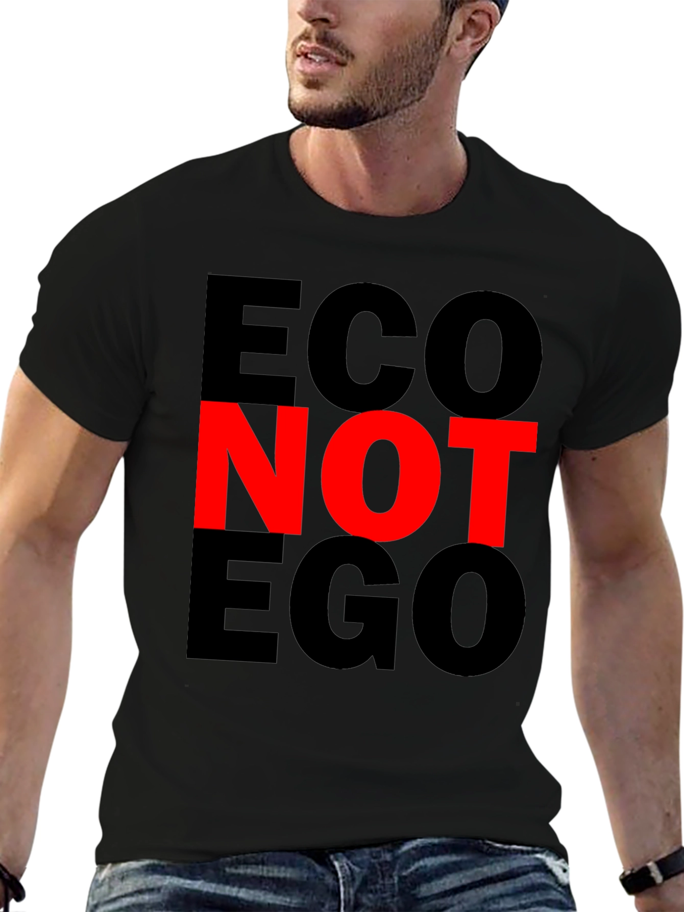 Eco Not Ego T-Shirt - Black Graphic Tee