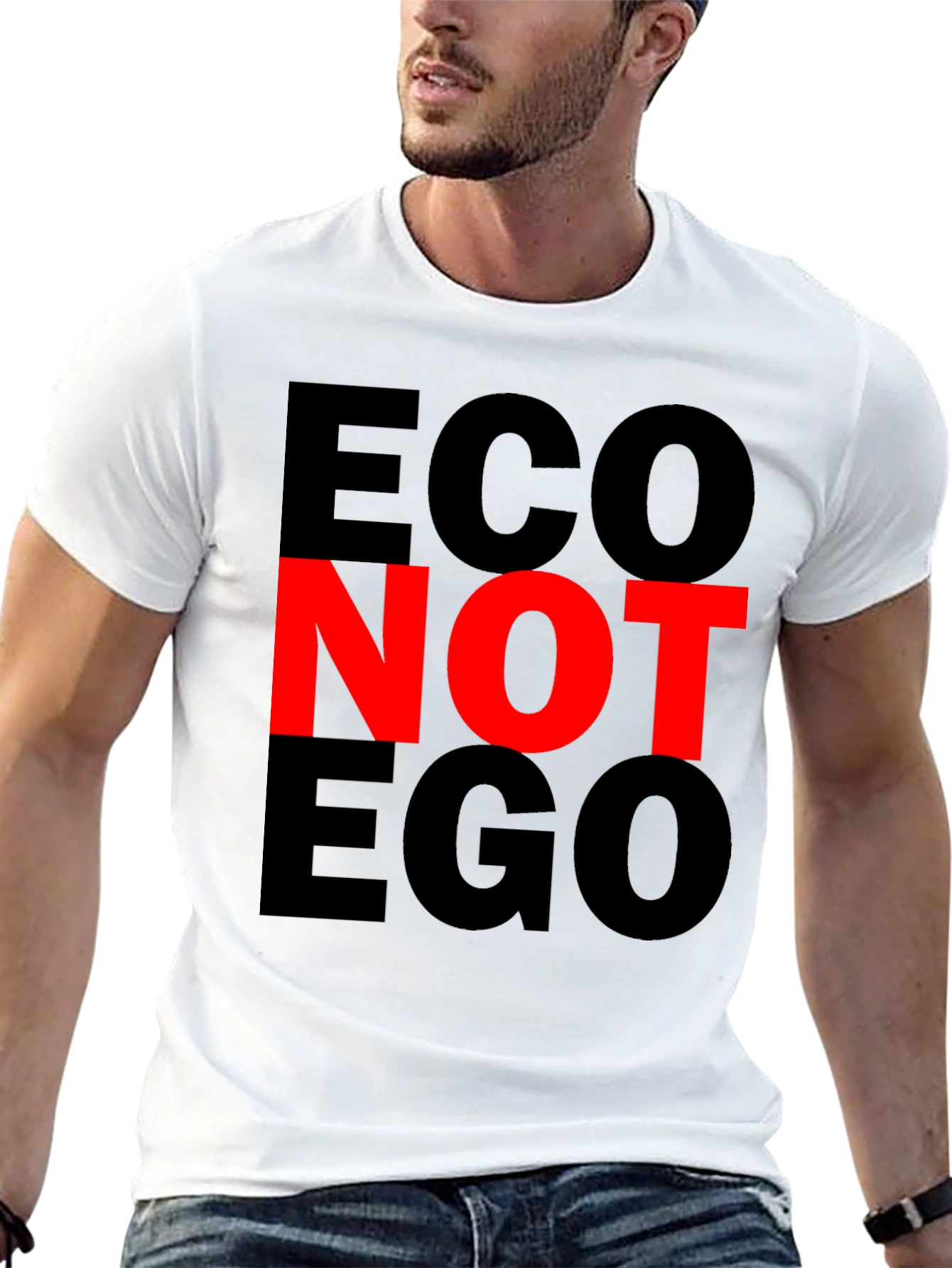 Eco Not Ego T-Shirt - Black Graphic Tee