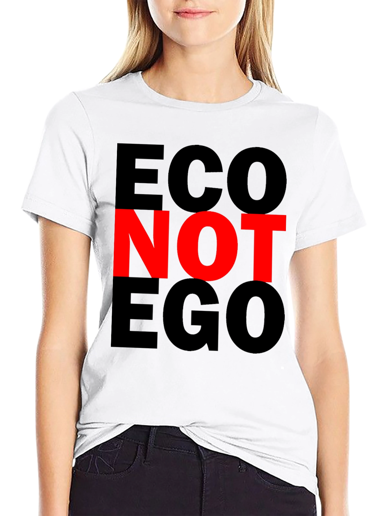 Eco Not Ego T-Shirt - Black Graphic Tee