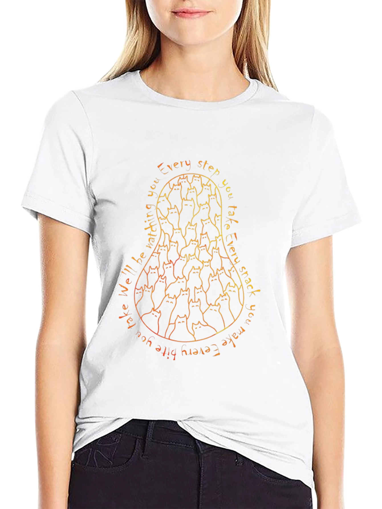 Cat Silhouette T-Shirt - Well Be Watching You