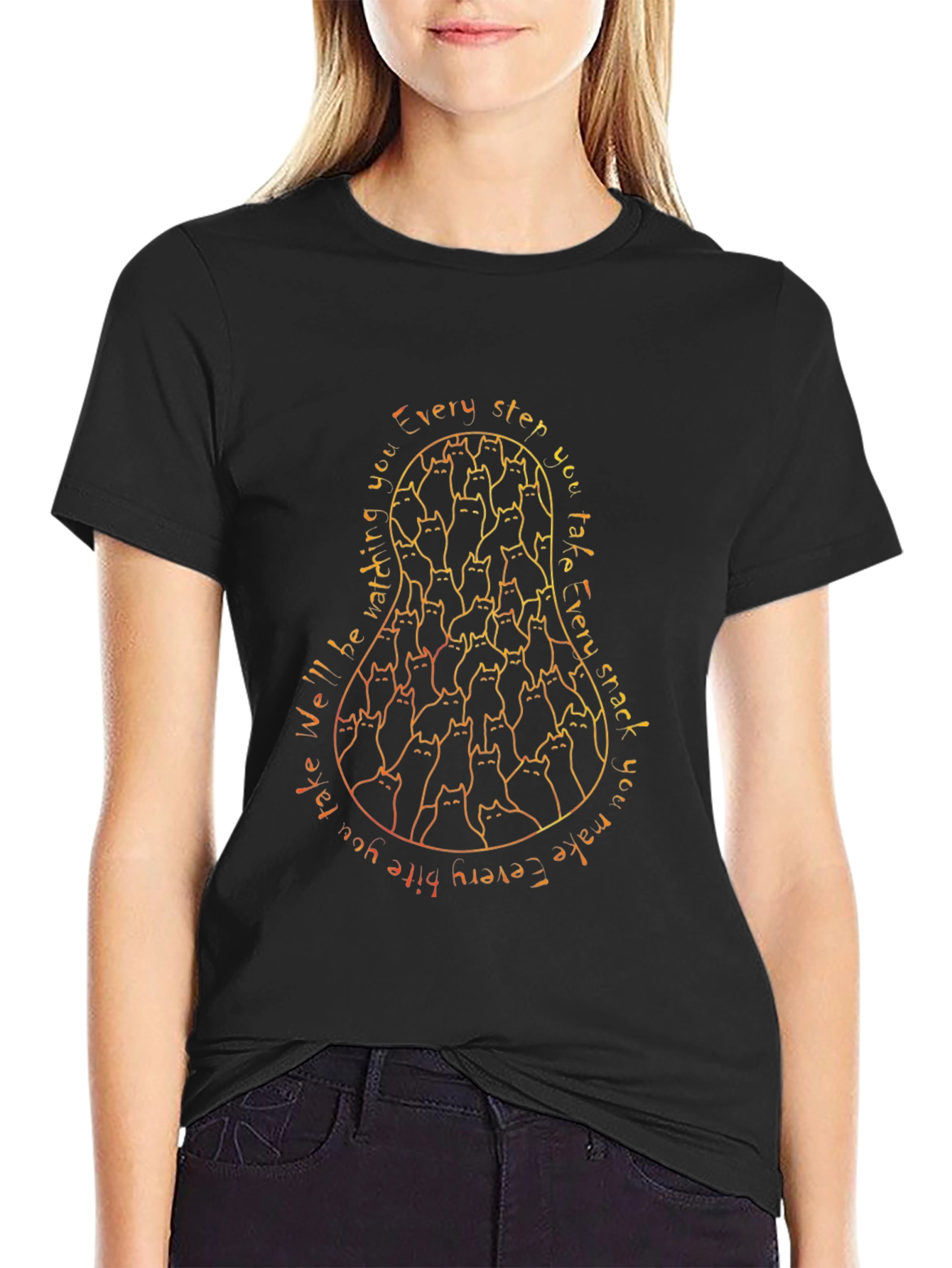 Cat Silhouette T-Shirt - Well Be Watching You
