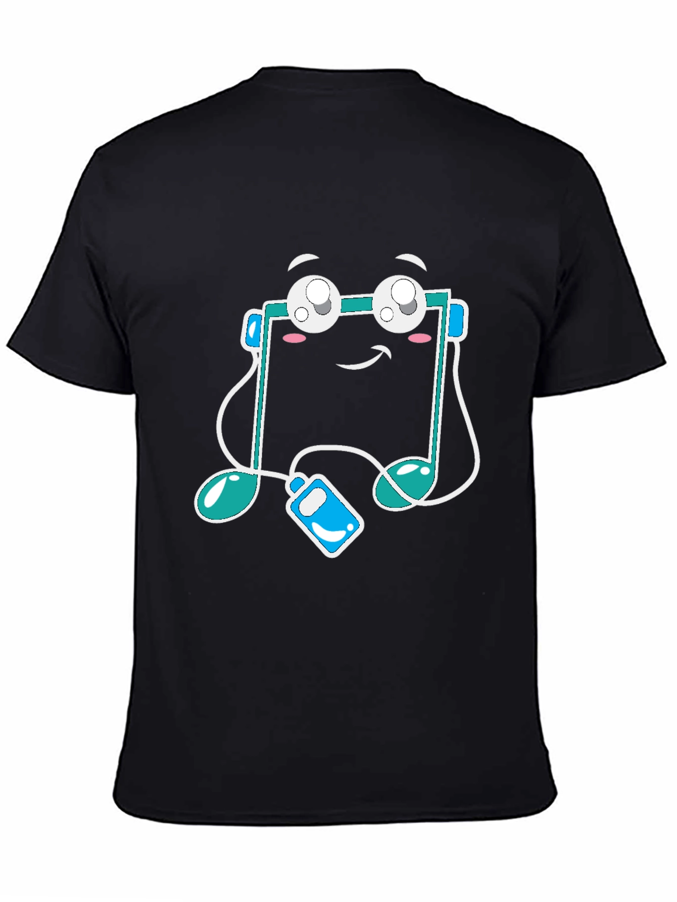 Musical Note Graphic Tee - Black Cotton T-Shirt