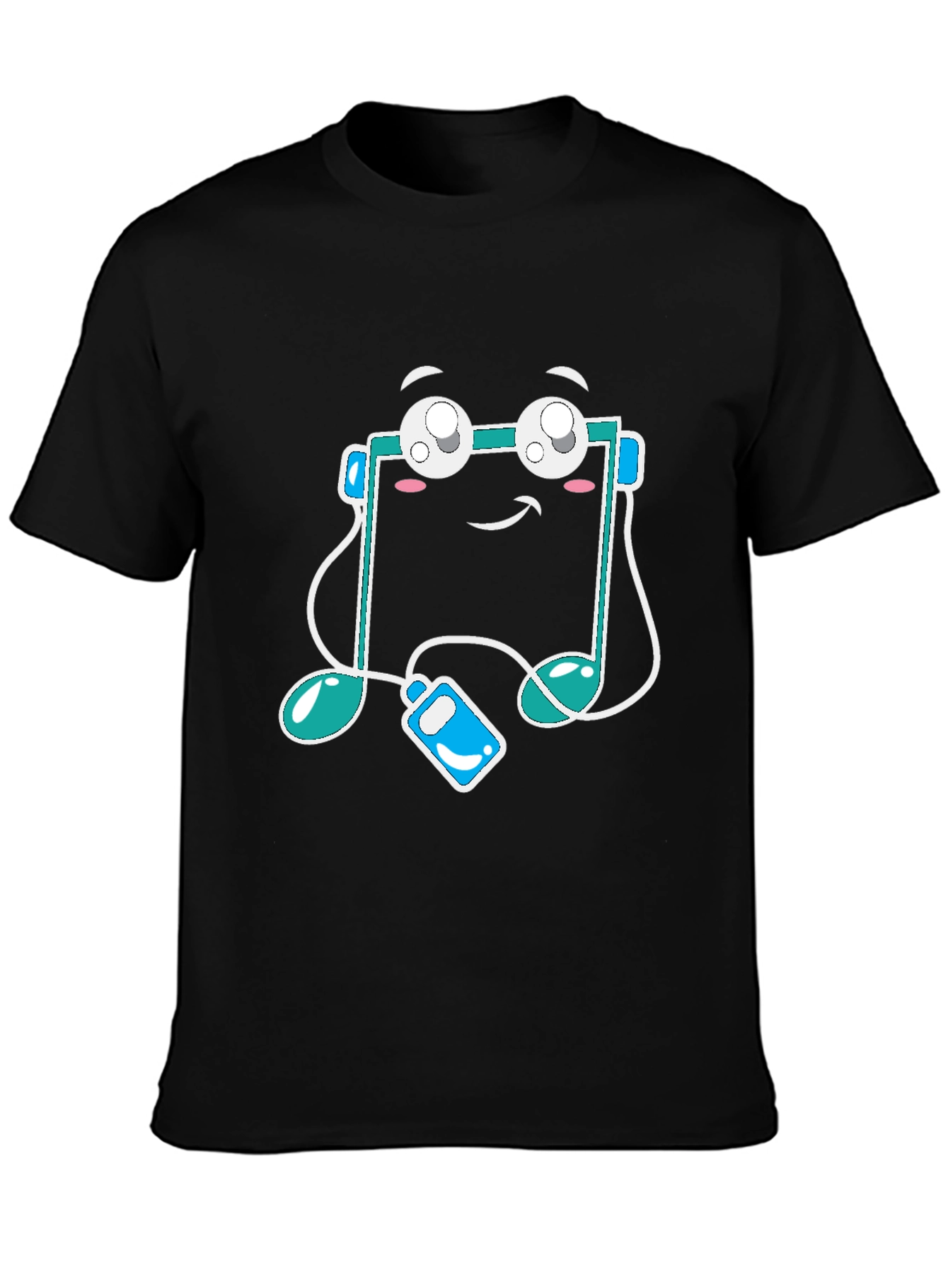 Musical Note Graphic Tee - Black Cotton T-Shirt