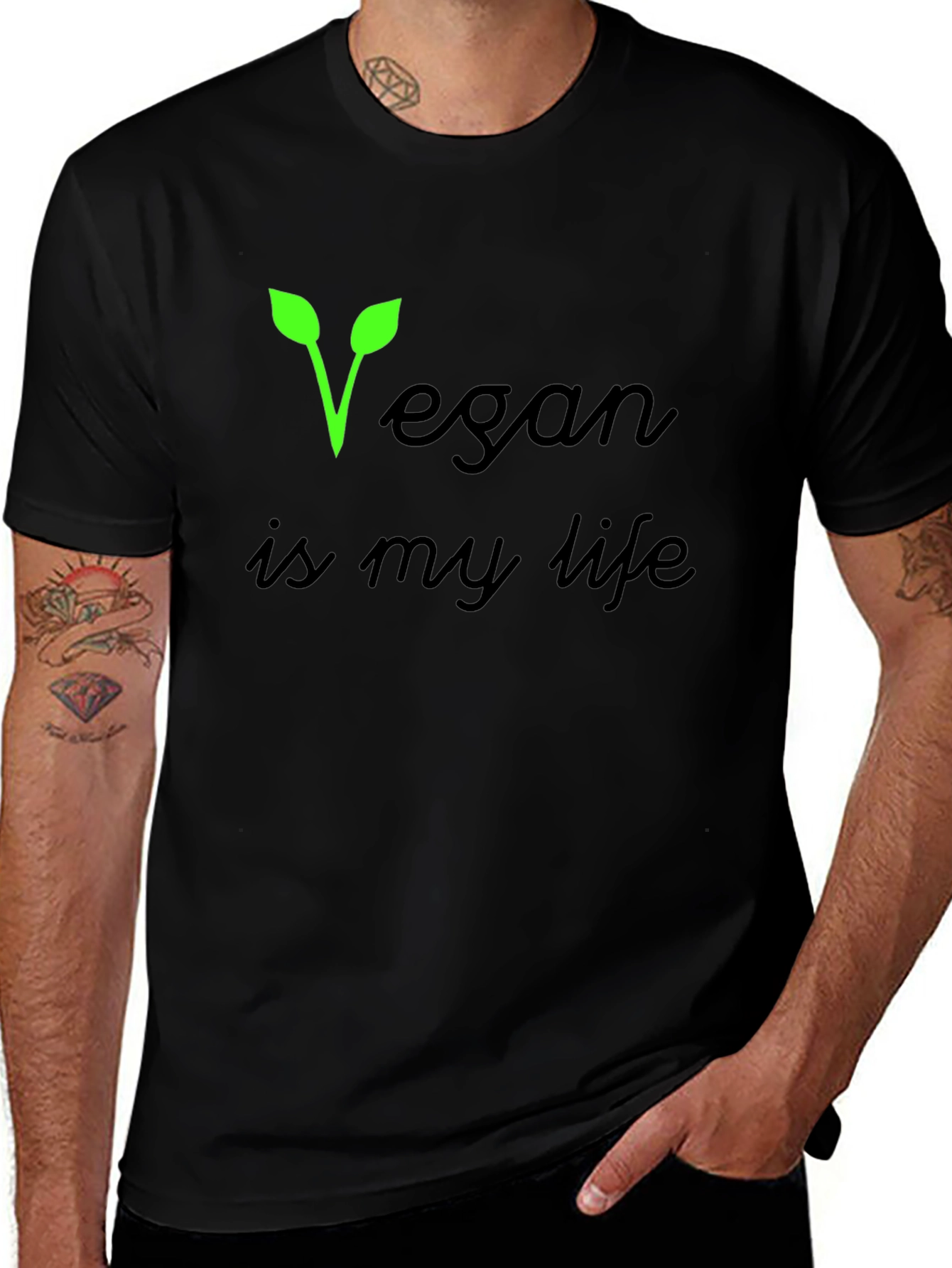 Vegan Is My Life Black T-Shirt