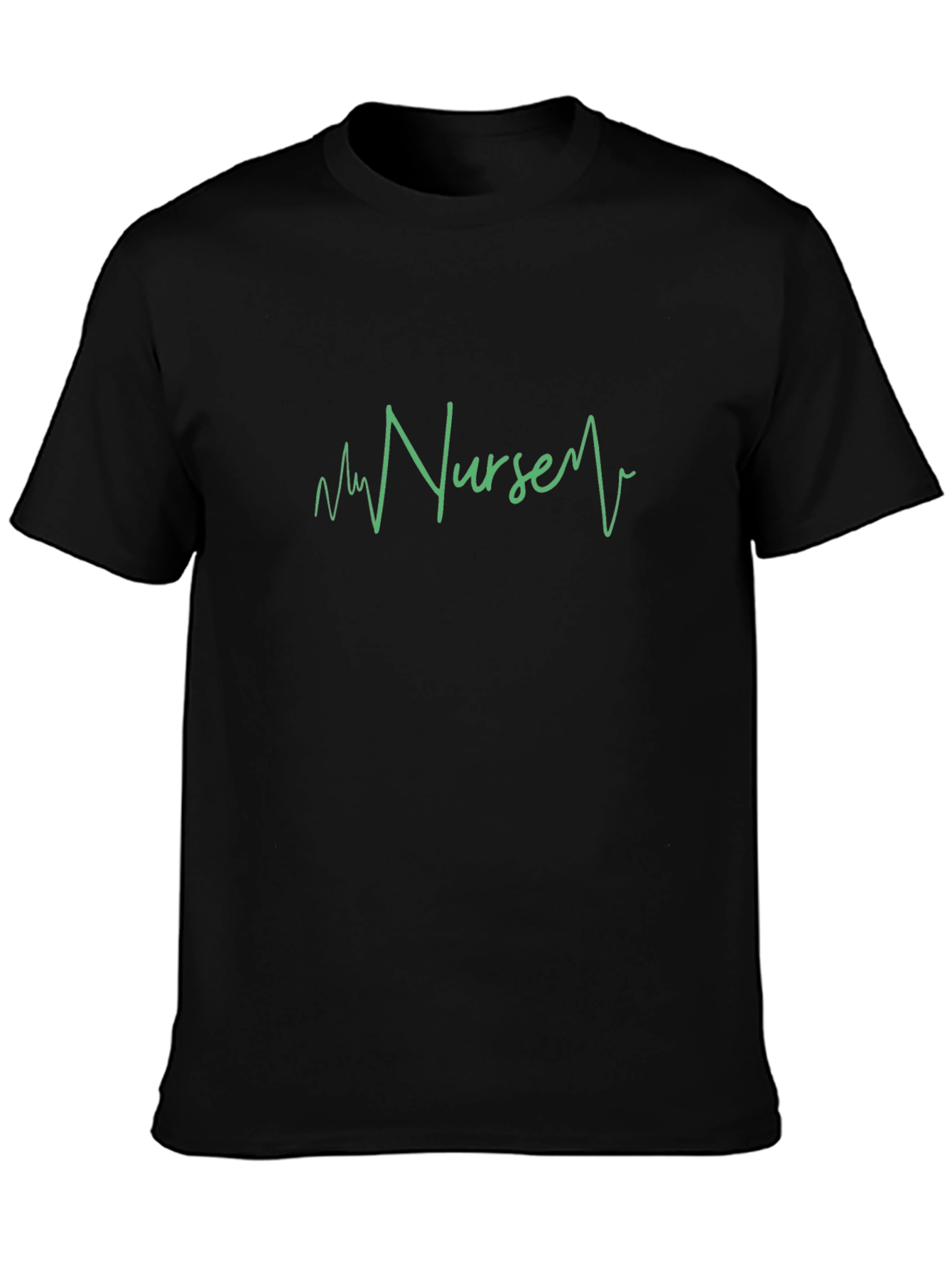 Nurse Heartbeat Graphic Black T-Shirt