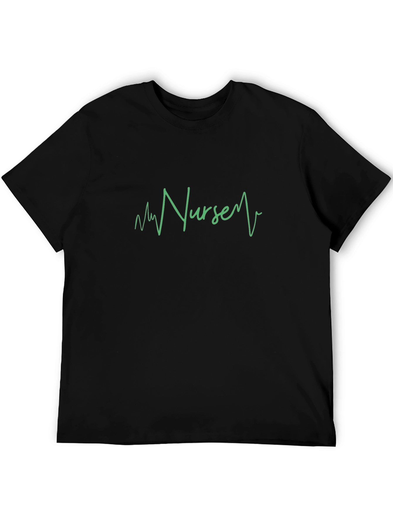 Nurse Heartbeat Graphic Black T-Shirt