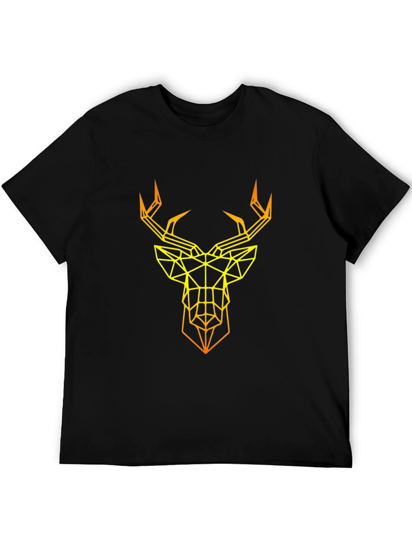 Geometric Deer Graphic T-Shirt - Modern Art Tee