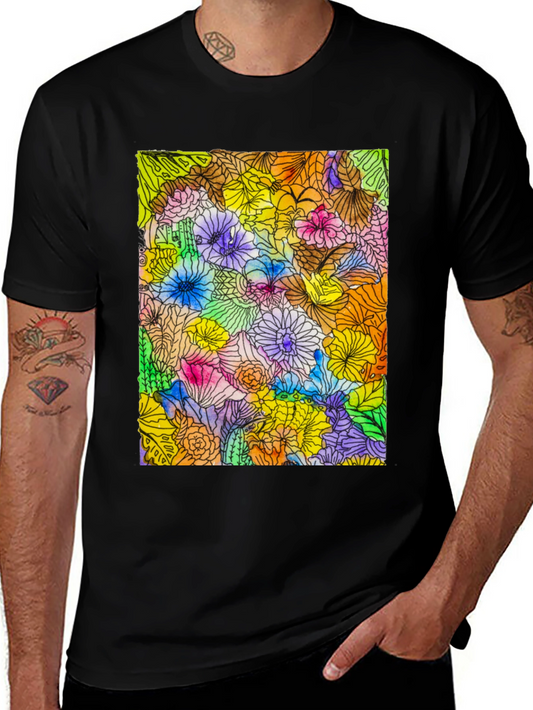Floral Burst Graphic Tee - Vibrant & Unique