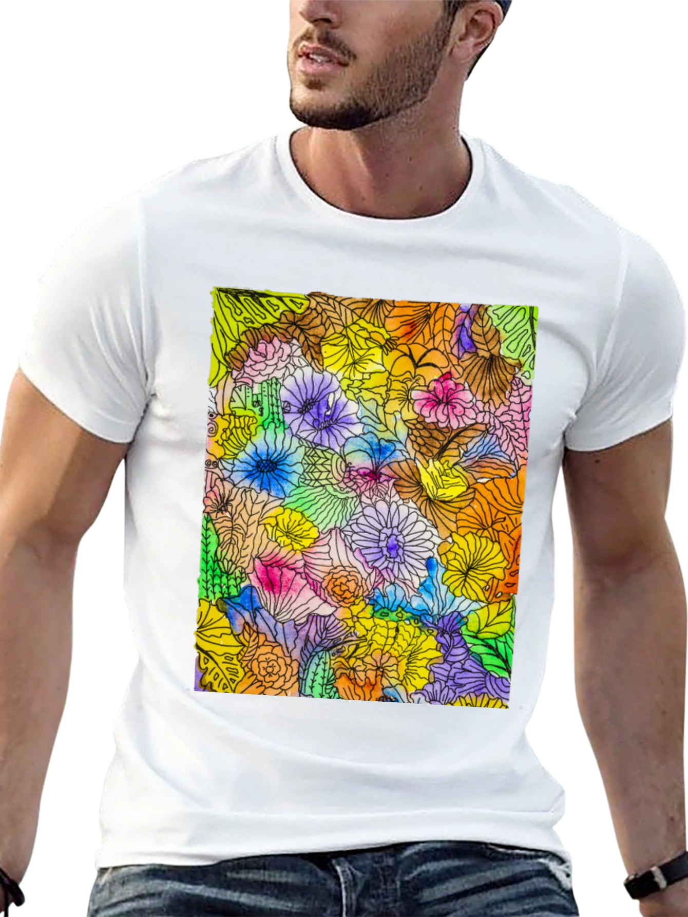 Floral Burst Graphic Tee - Vibrant & Unique
