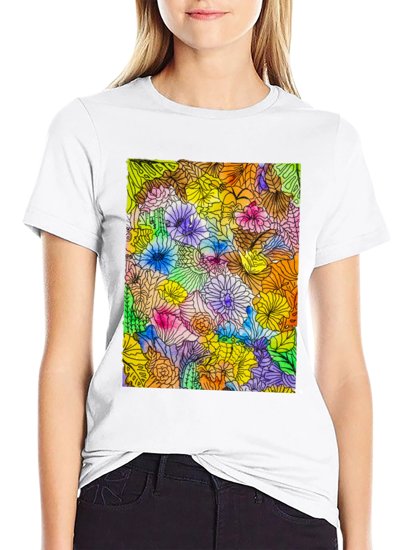 Floral Burst Graphic Tee - Vibrant & Unique