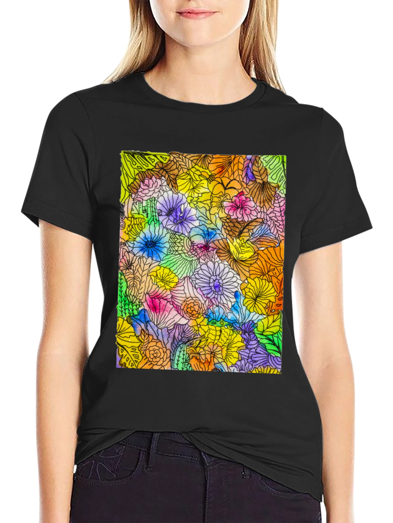 Floral Burst Graphic Tee - Vibrant & Unique