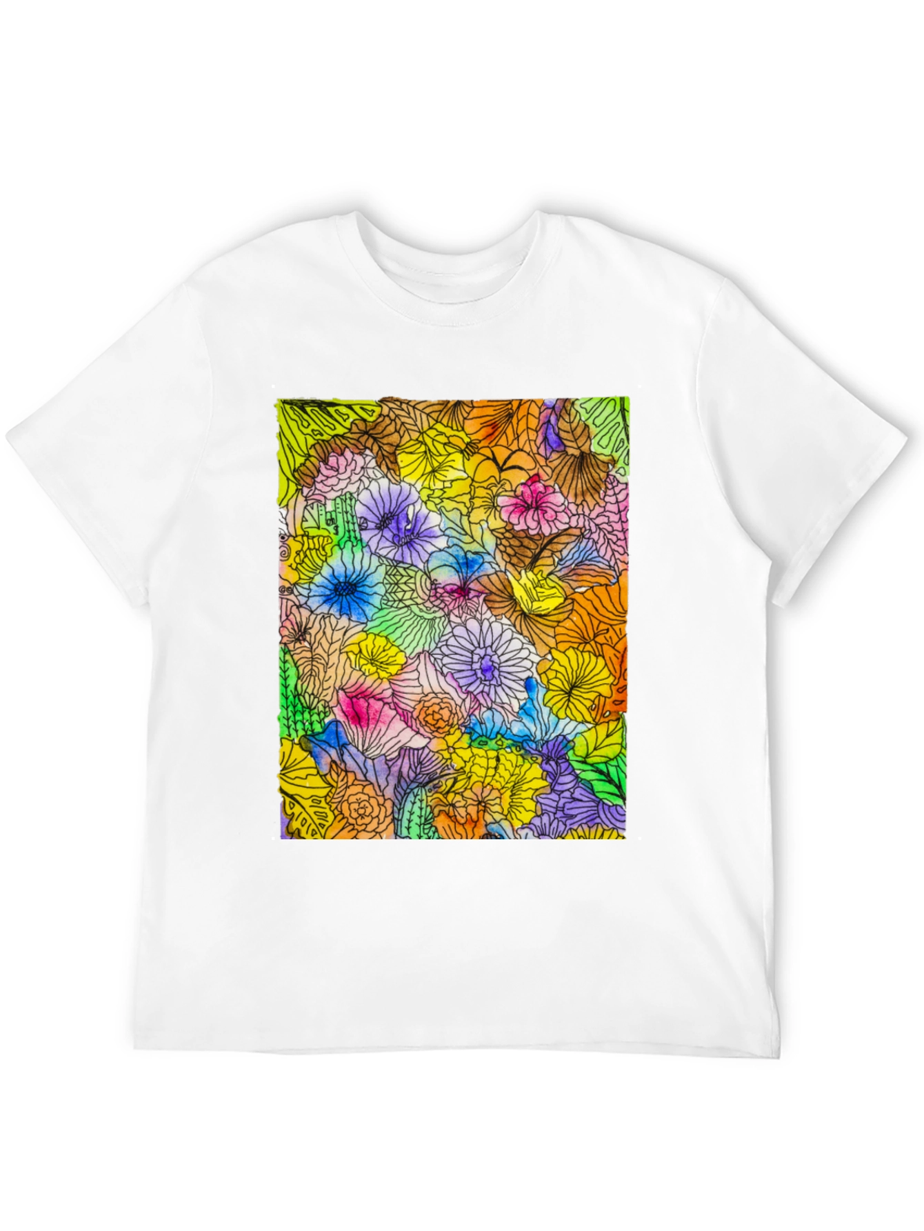 Floral Burst Graphic Tee - Vibrant & Unique