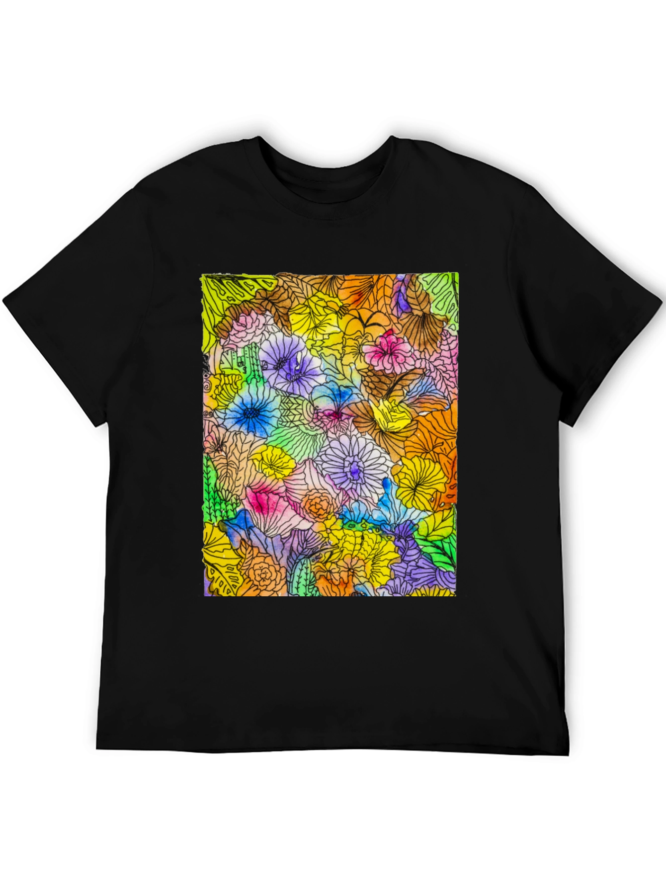 Floral Burst Graphic Tee - Vibrant & Unique