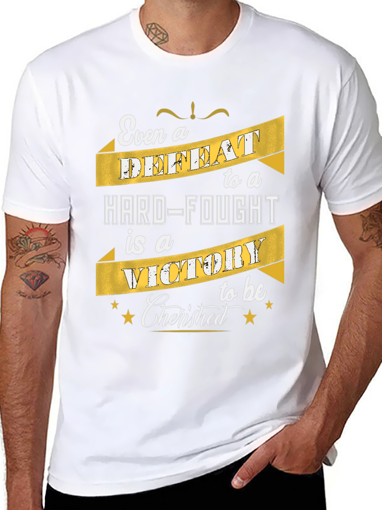Motivational T-Shirt: Even a Defeat is a Victory