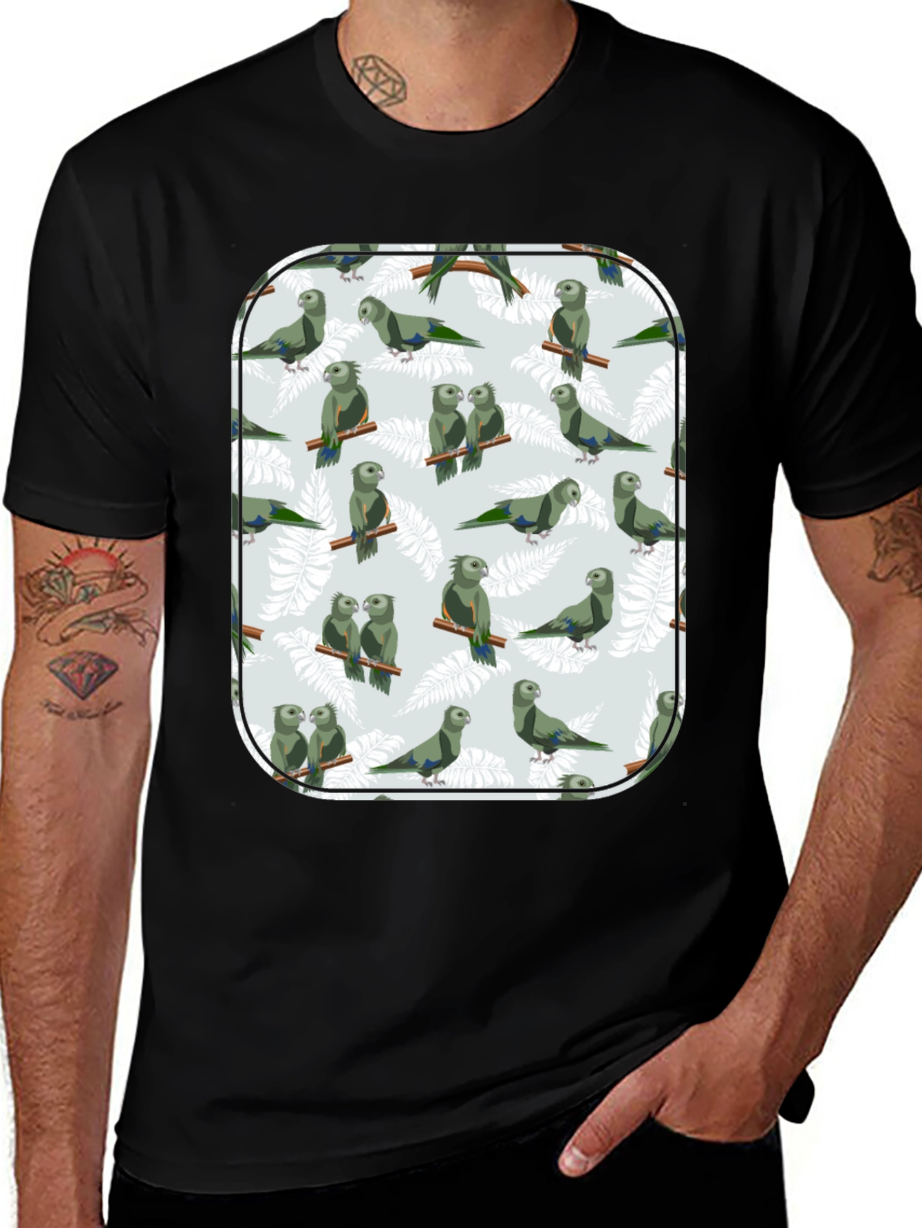 Parrot Print T-Shirt - Unique Graphic Tee