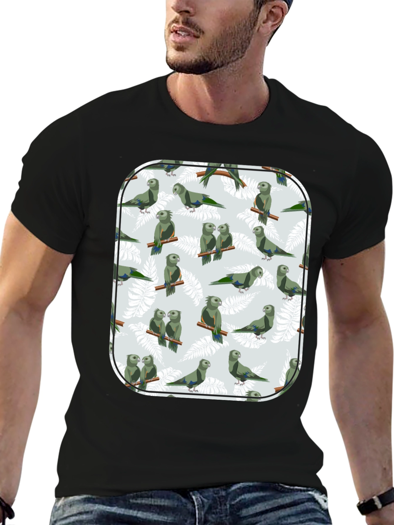 Parrot Print T-Shirt - Unique Graphic Tee