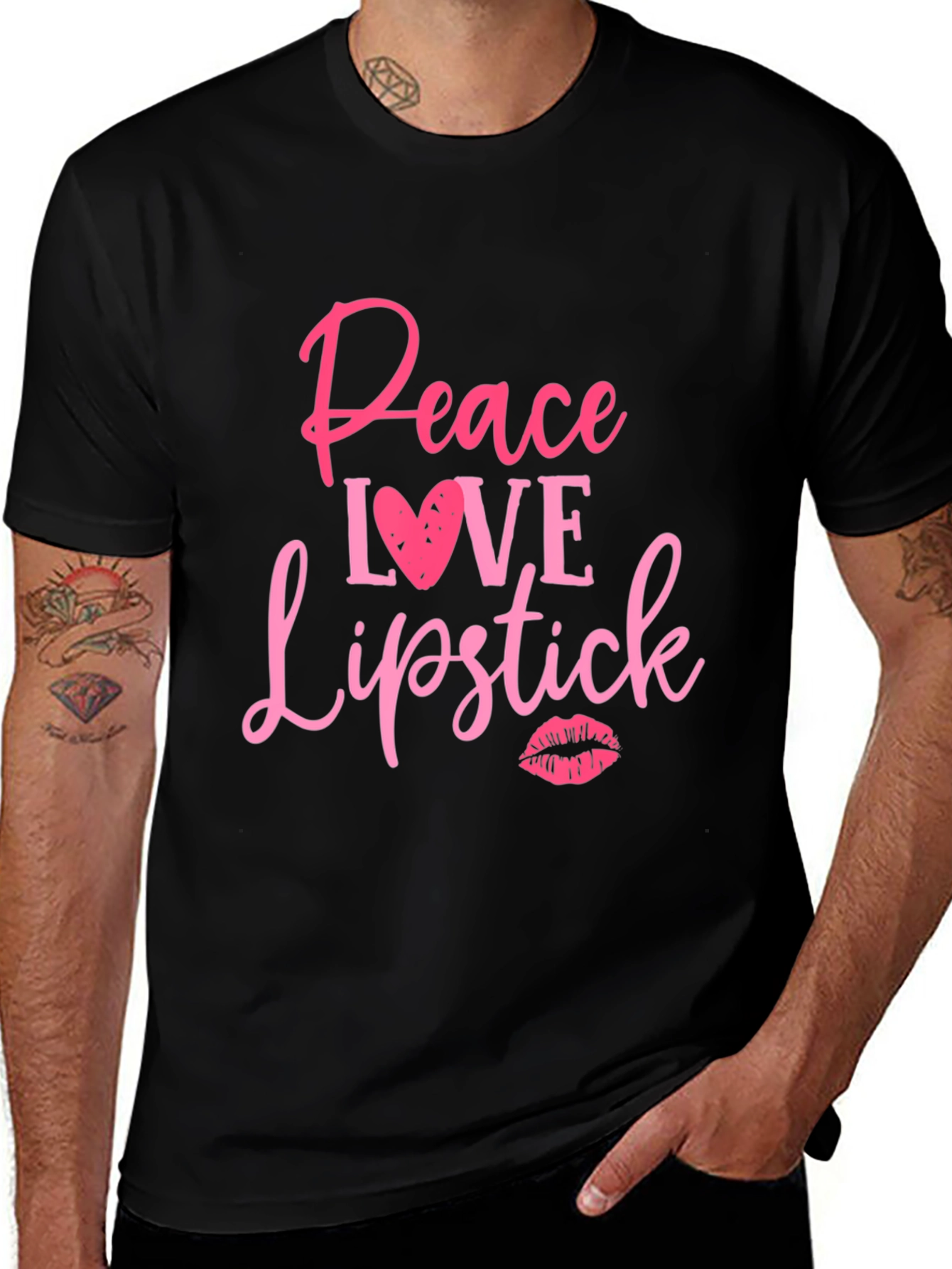 Peace Love Lipstick Graphic Tee