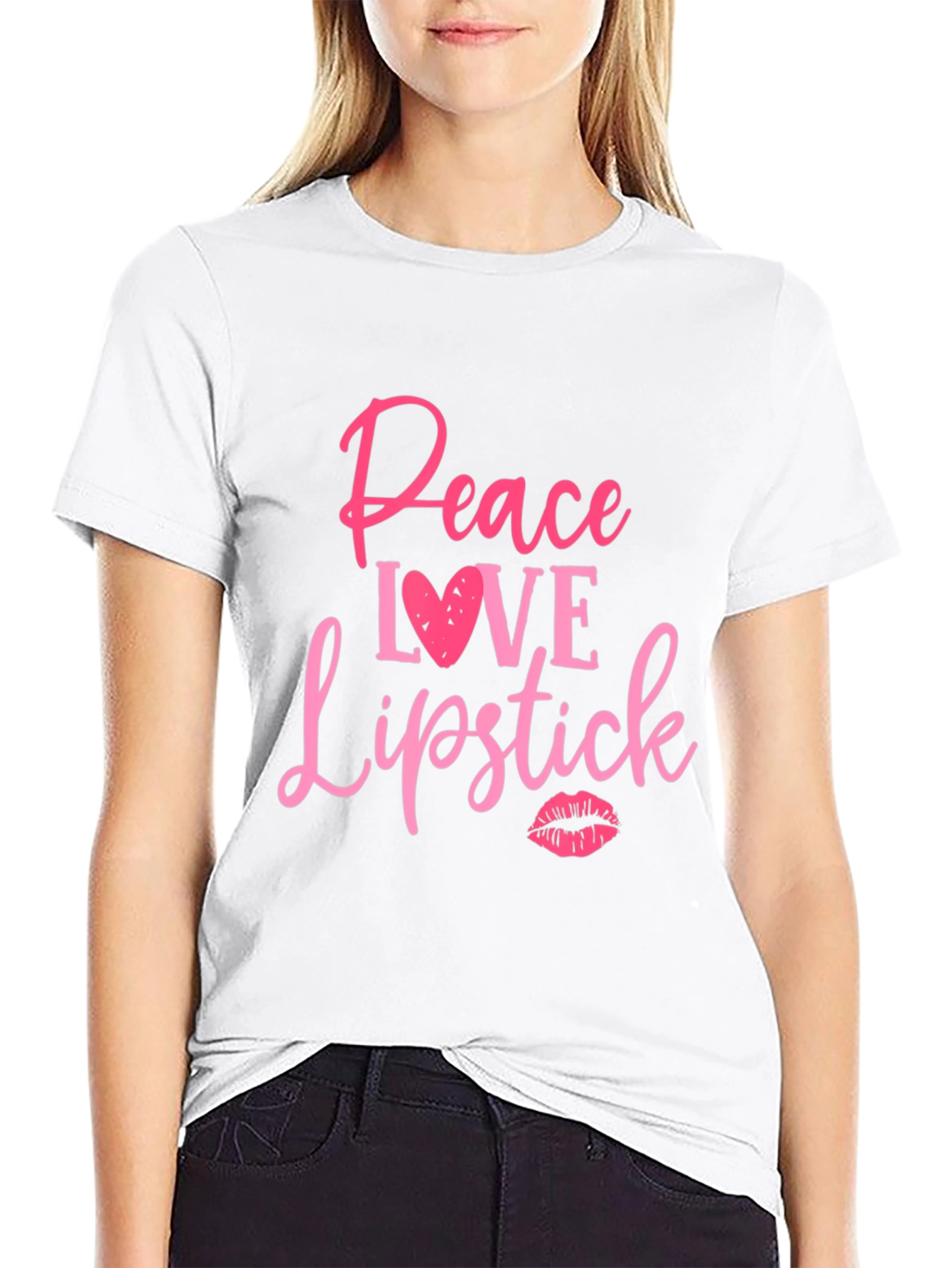 Peace Love Lipstick Graphic Tee