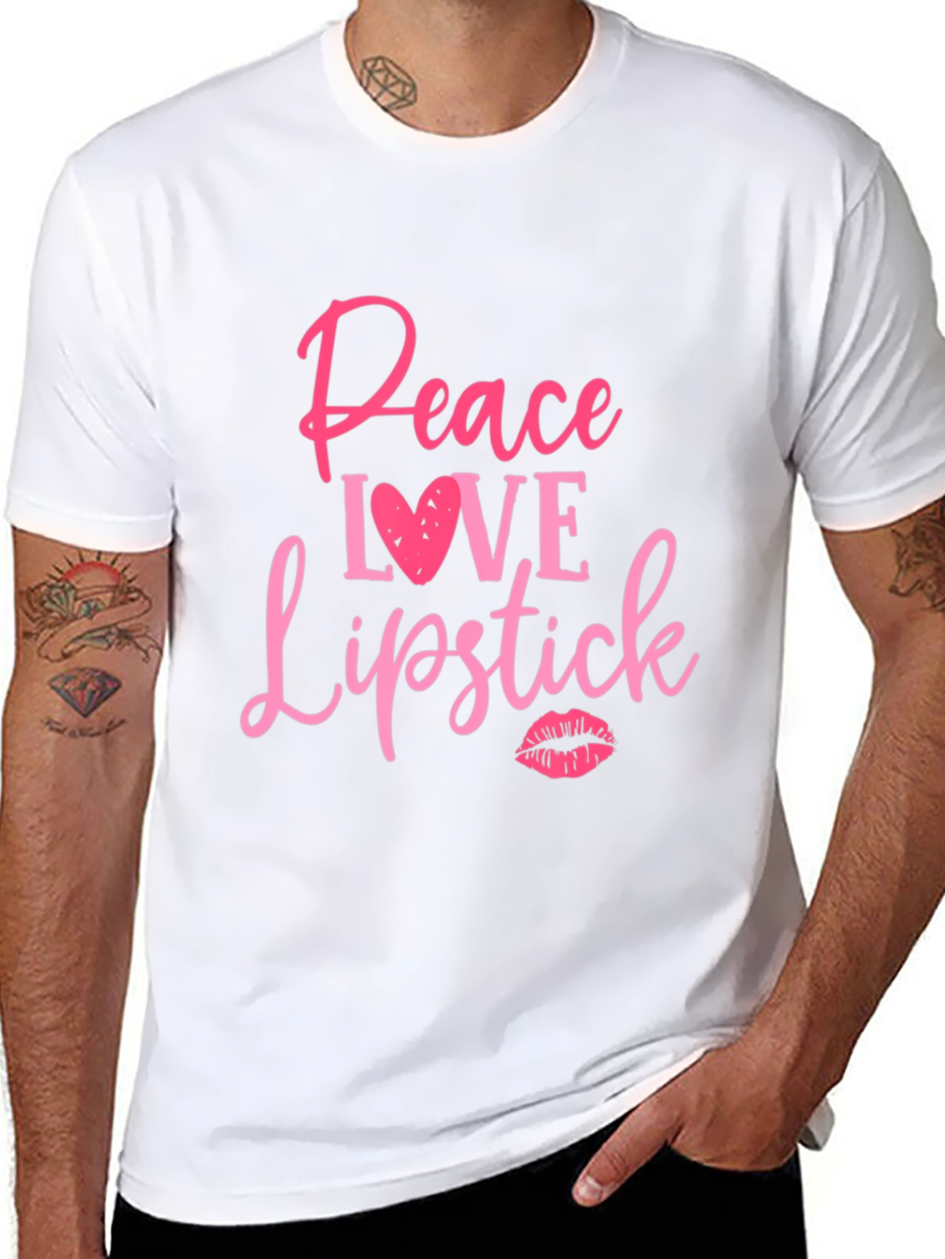 Peace Love Lipstick Graphic Tee