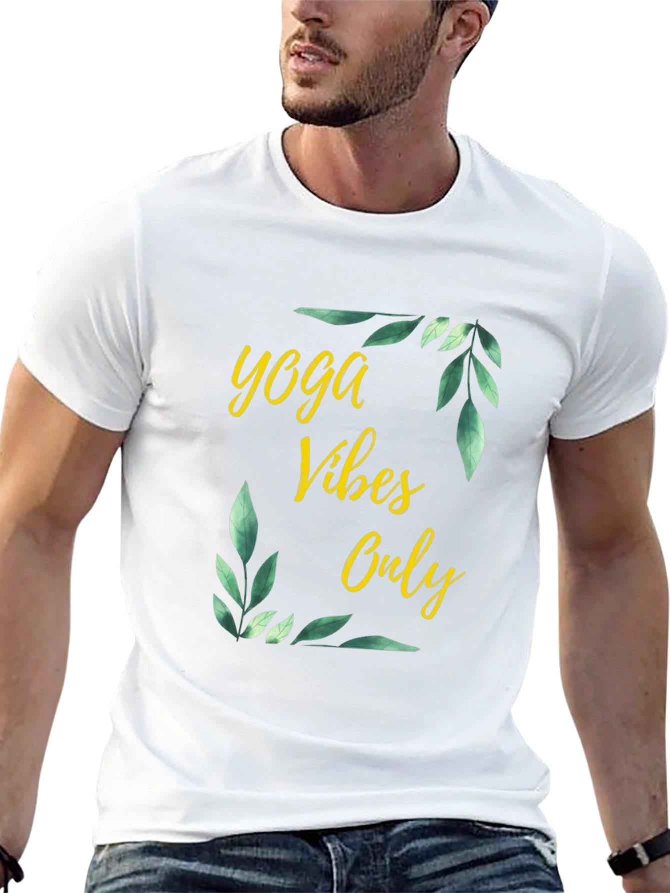 Yoga Vibes Only Graphic Tee - Black Cotton T-Shirt