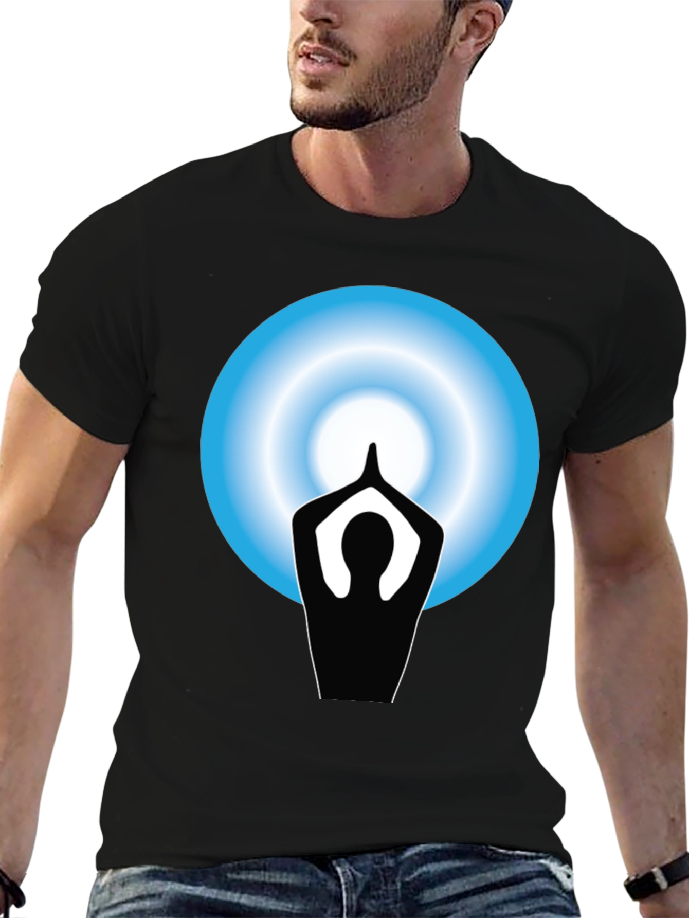 Yoga Meditation Graphic Black T-Shirt