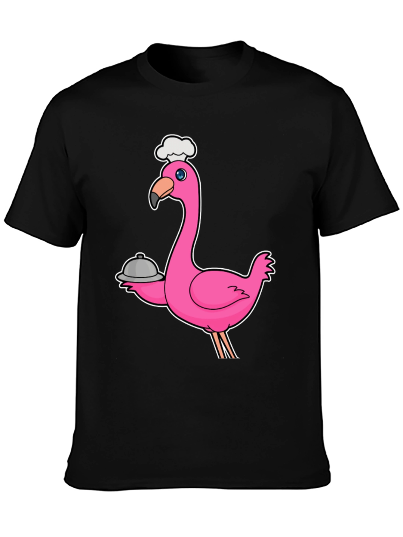 Chef Flamingo Black T-Shirt - Funny Foodie Tee
